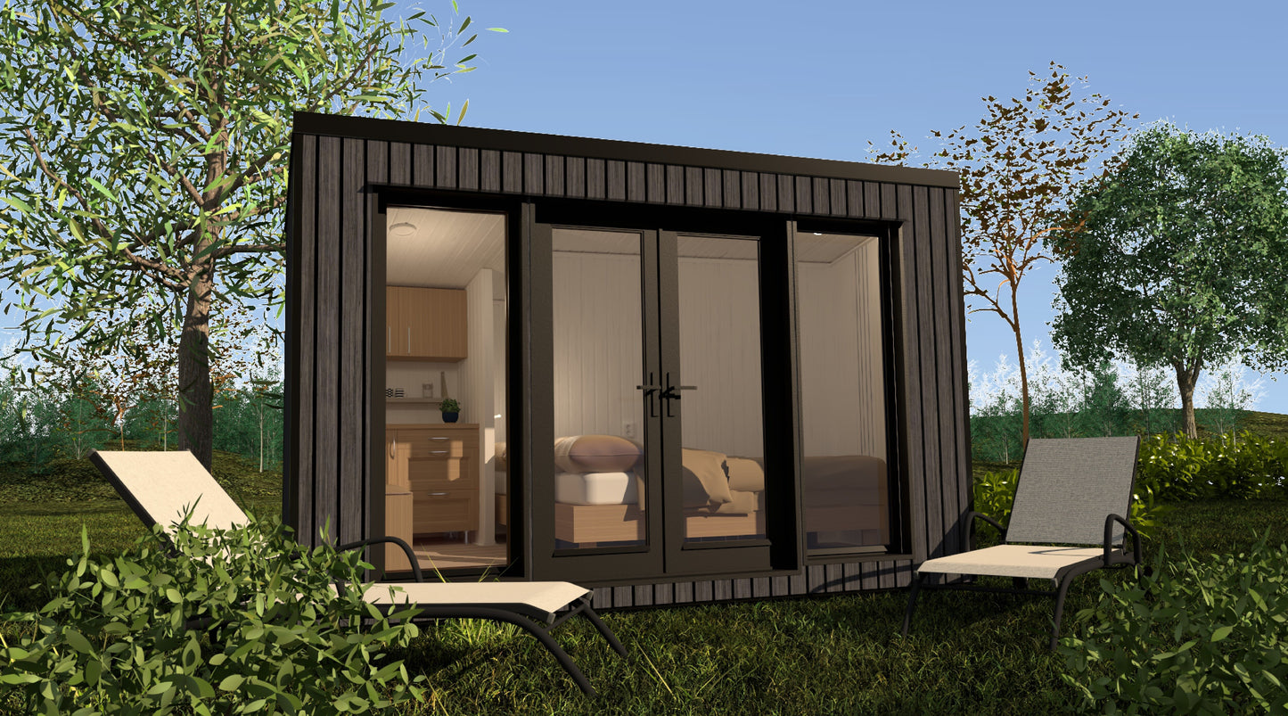 Anneks 2.3m x 3.9m - Kompakt træanneks | LUKSUSVILDMARKSBAD.DK