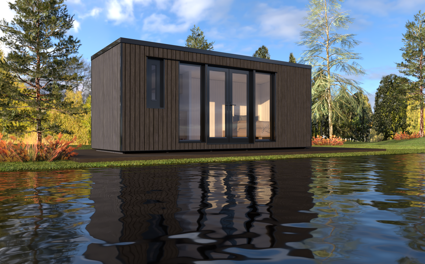 Anneks 2.3m x 5.9m - Isoleret i fyrretræ | LUKSUSVILDMARKSBAD.DK
