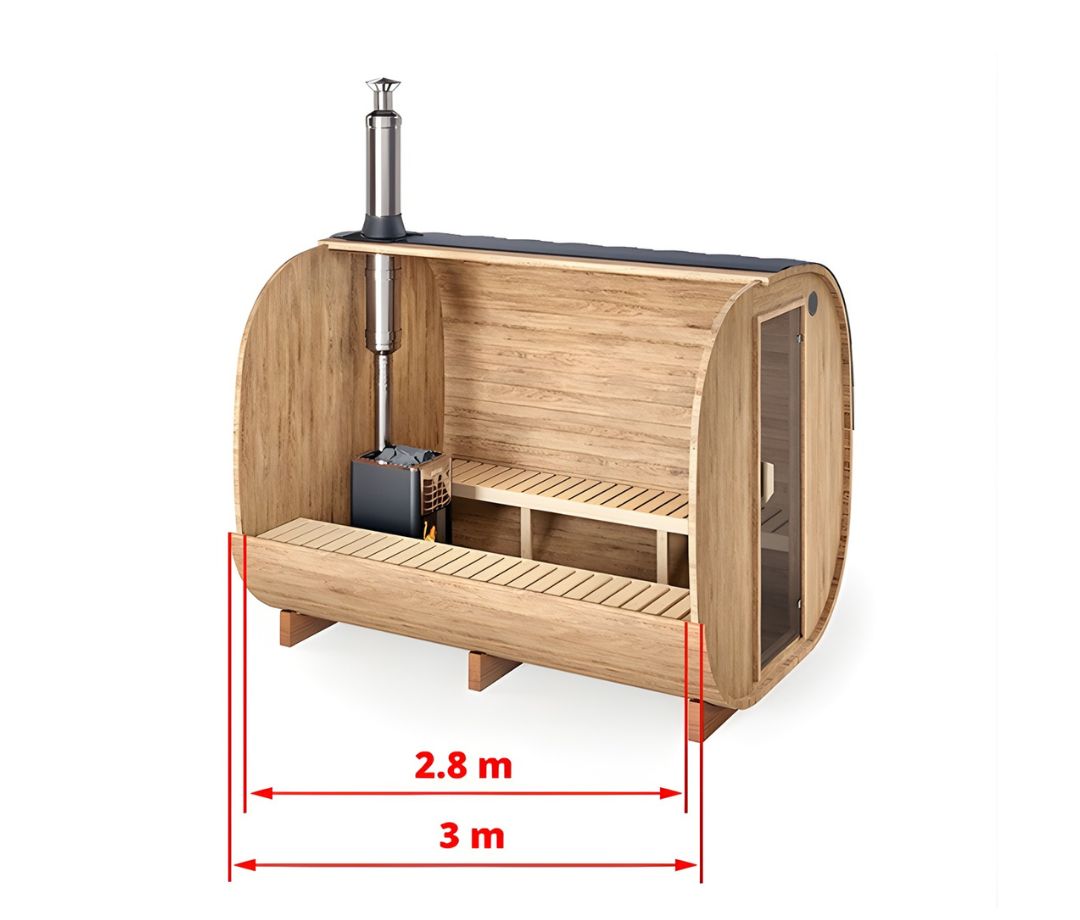CUBE Sauna (3m) - 6 Personer