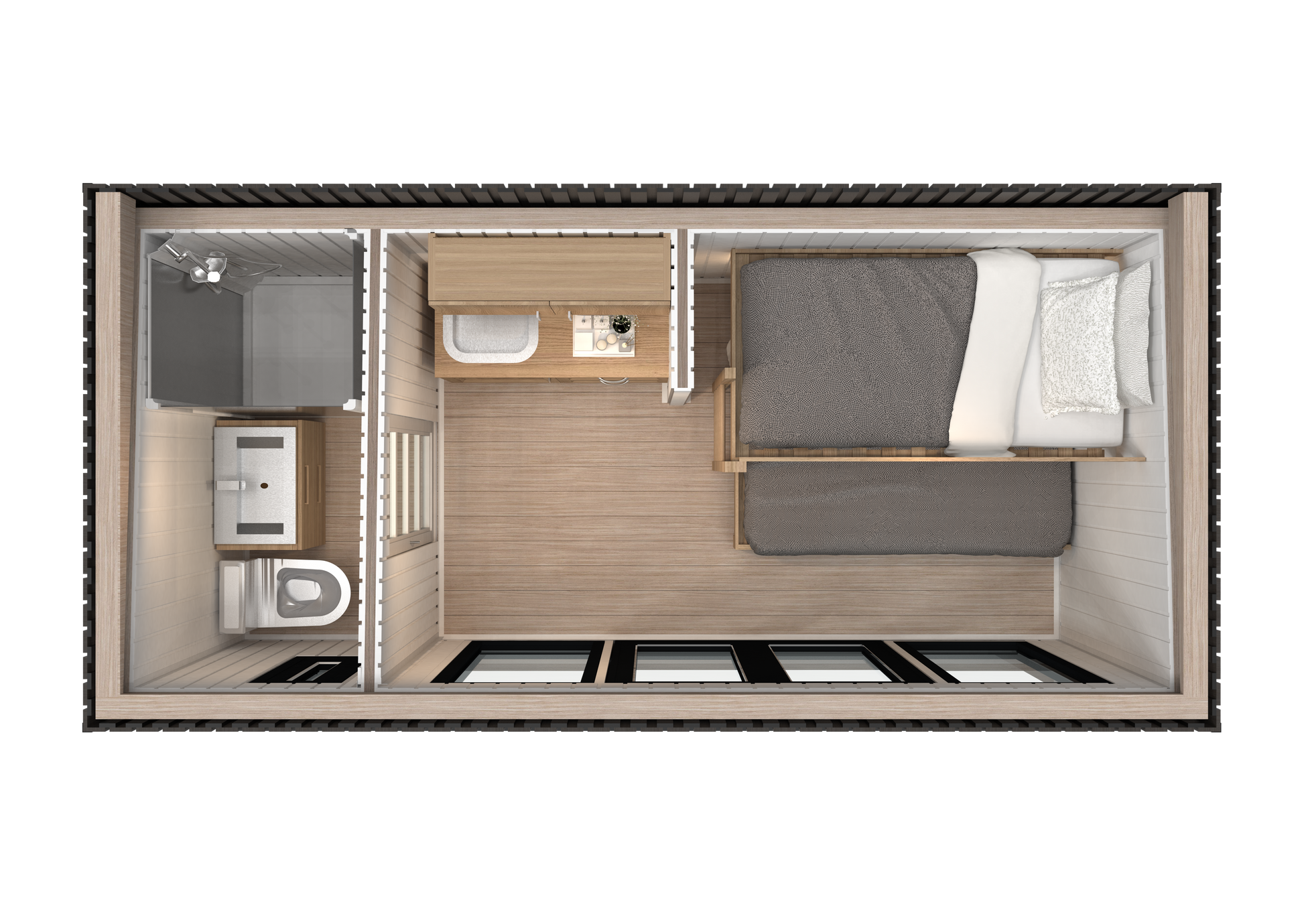 Anneks 2.3m x 4.9m - Isoleret træanneks | LUKSUSVILDMARKSBAD.DK