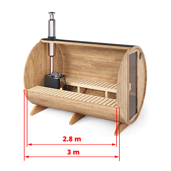 Sauna - 6 Personer med Harvia ovn & glasdør | LUKSUSVILDMARKSBAD.DK