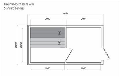 Luksus Sauna 2.3x4.4 m