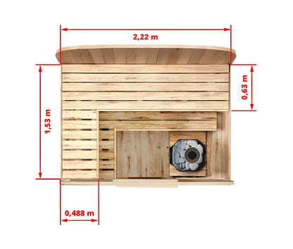 CUBE Sauna (1,7m) - 3 Personer