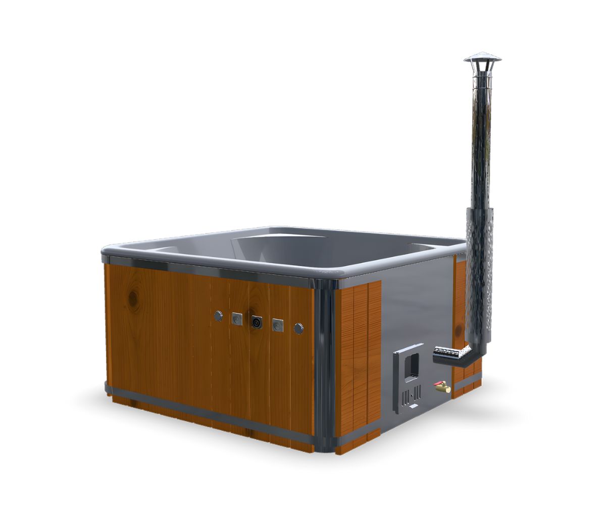 Vildmarksbad Standard - firkantet med integreret ovn