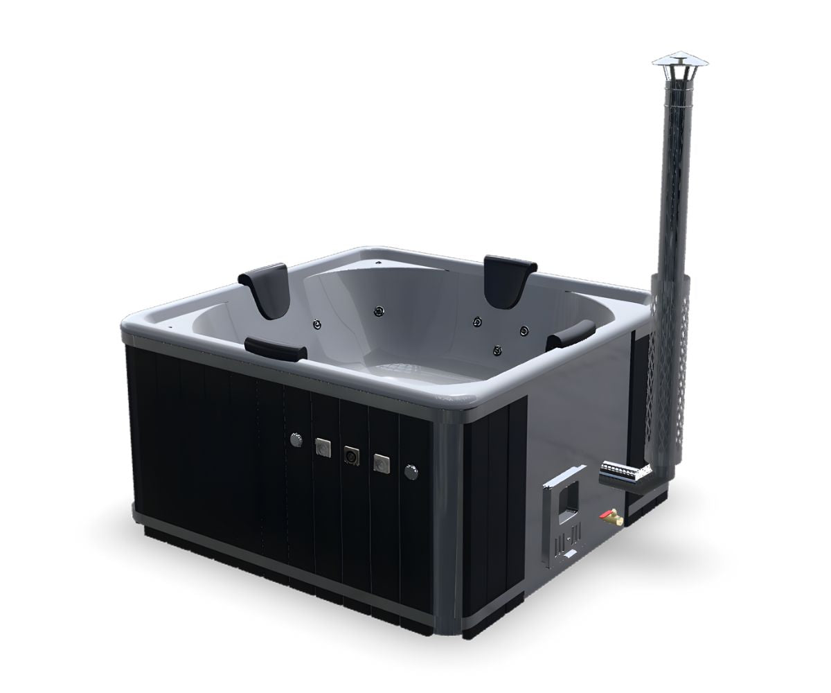 Vildmarksbad Luksus - firkantet med integreret ovn