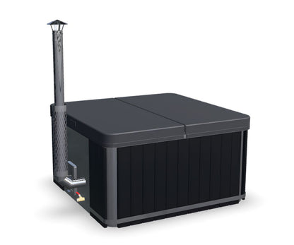 Vildmarksbad Premium - firkantet med integreret ovn