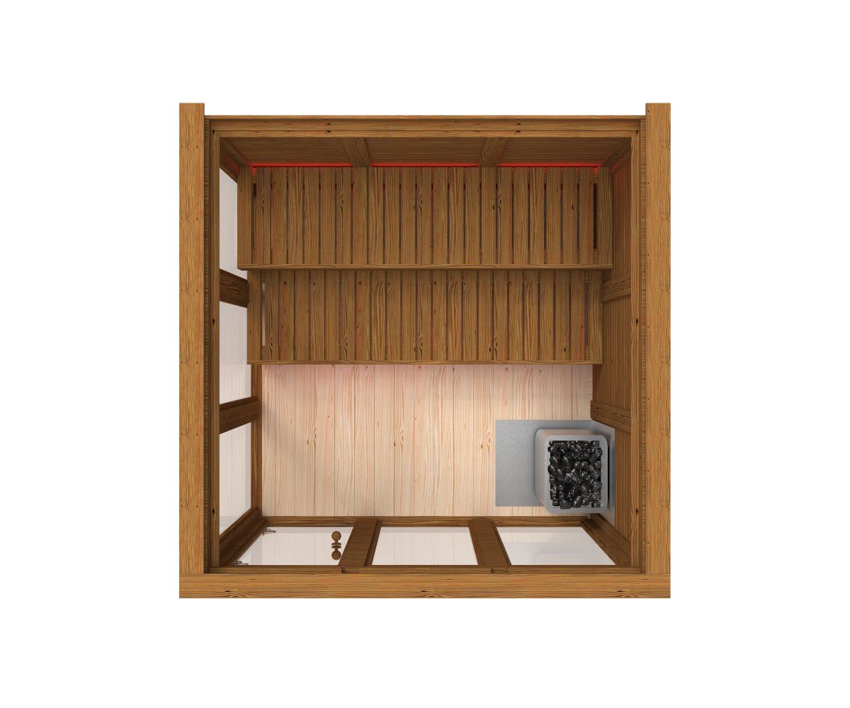 Luksus Sauna Firkantet - 2,4x2,4 meter