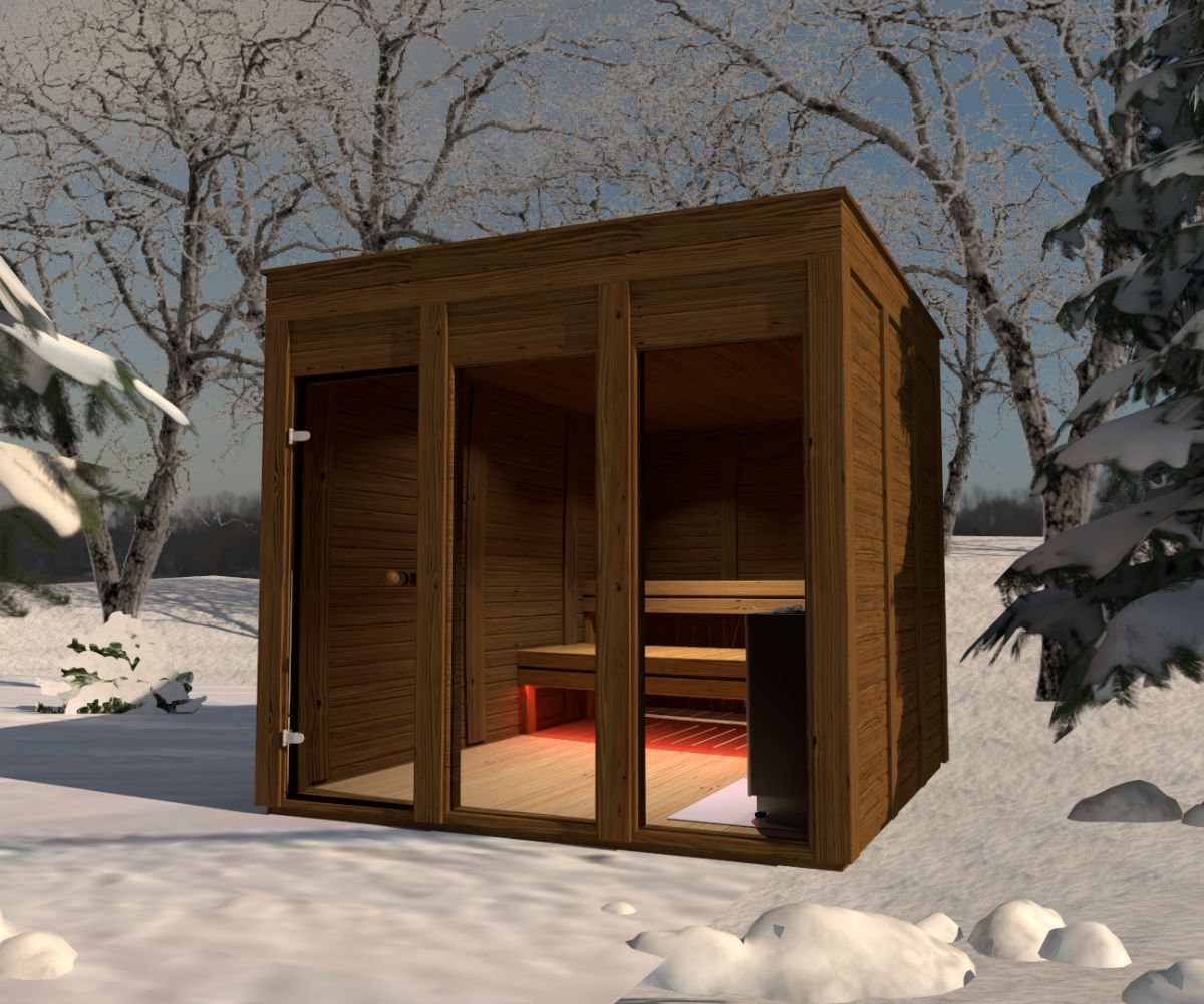 Luksus Sauna Firkantet - 2,4x2,4 meter