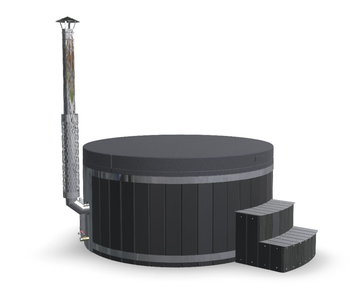 Vildmarksbad Premium - rundt med integreret ovn