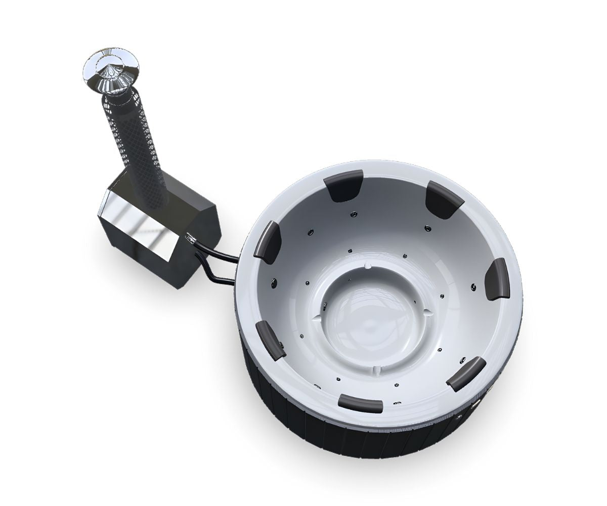 Vildmarksbad Luksus - rundt med udvendig ovn