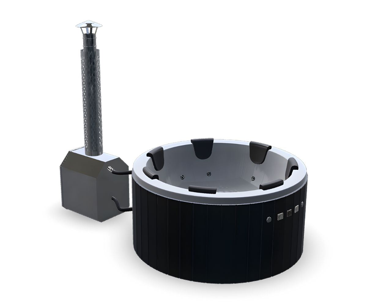 Vildmarksbad Luksus - rundt med udvendig ovn