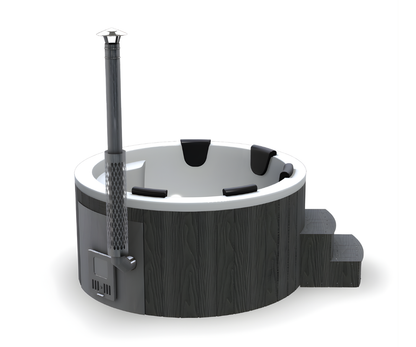 Vildmarksbad Premium - rundt med integreret ovn