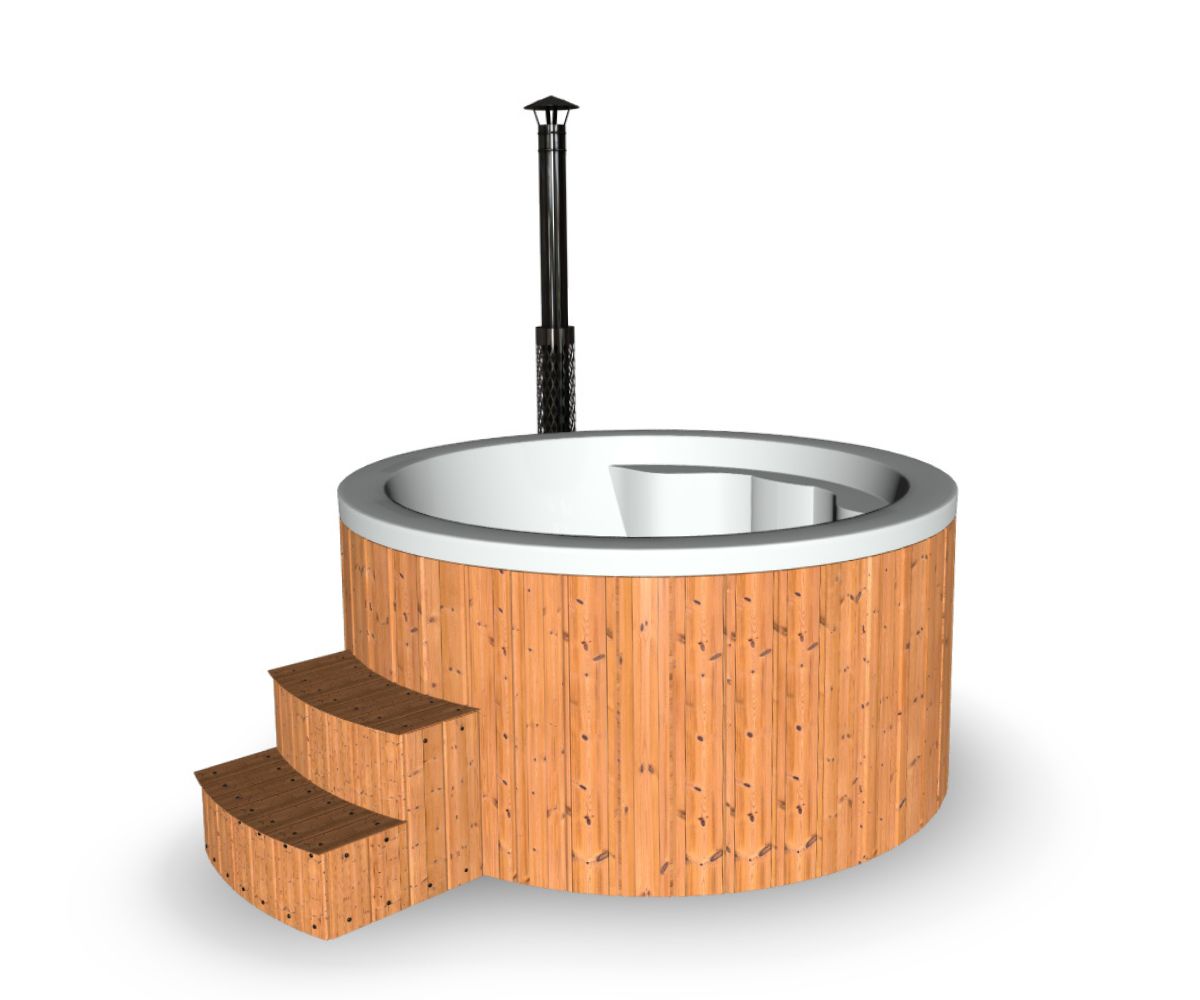 Vildmarksbad Standard - rundt med integreret ovn