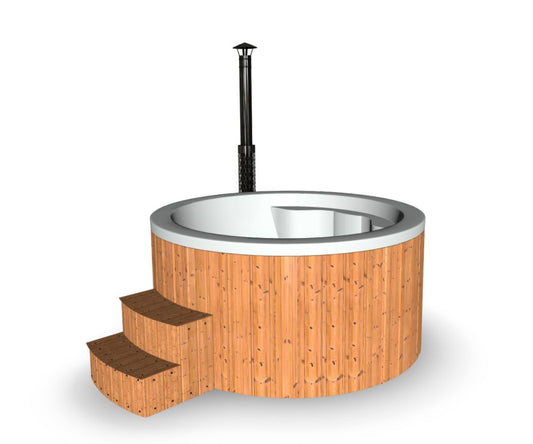 Vildmarksbad Standard - rundt med integreret ovn