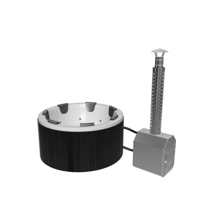 Vildmarksbad Premium - rundt med udvendig ovn