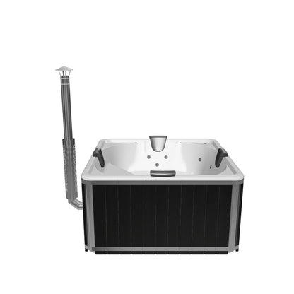 Vildmarksbad Premium - firkantet med integreret ovn